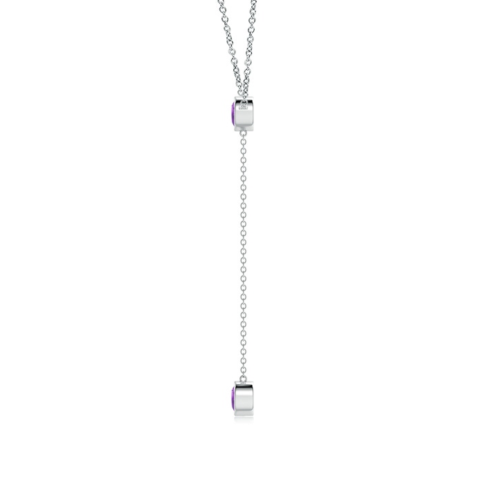 5mm A Bezel-Set Round Amethyst Lariat Style Necklace in P950 Platinum product image