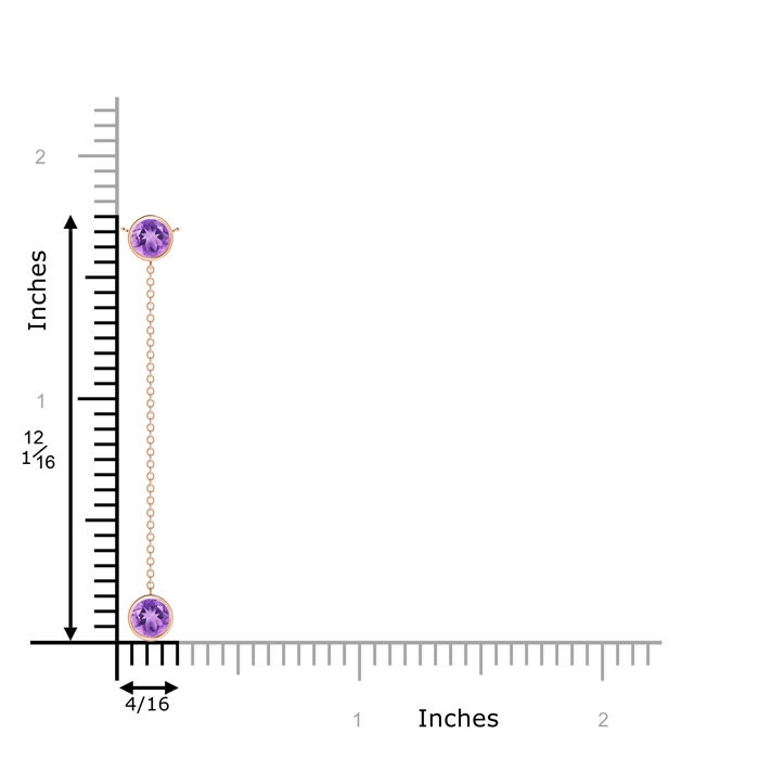 5mm A Bezel-Set Round Amethyst Lariat Style Necklace in Rose Gold product image