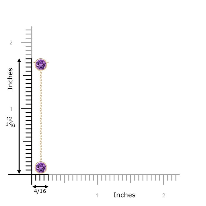 5mm AA Bezel-Set Round Amethyst Lariat Style Necklace in Yellow Gold product image