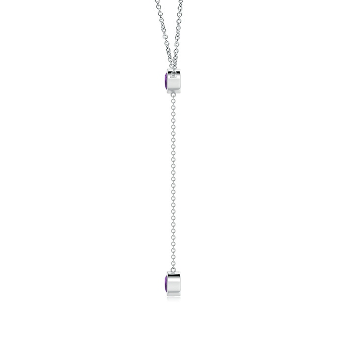 5mm AAA Bezel-Set Round Amethyst Lariat Style Necklace in White Gold product image