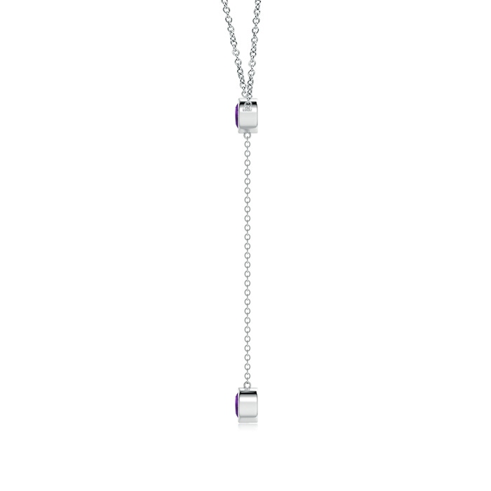 5mm AAAA Bezel-Set Round Amethyst Lariat Style Necklace in P950 Platinum product image