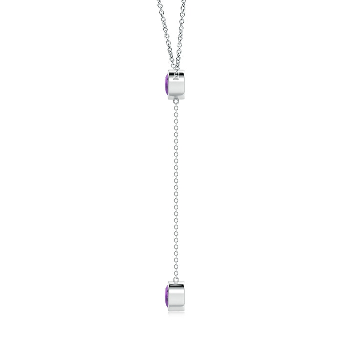6mm A Bezel-Set Round Amethyst Lariat Style Necklace in P950 Platinum product image