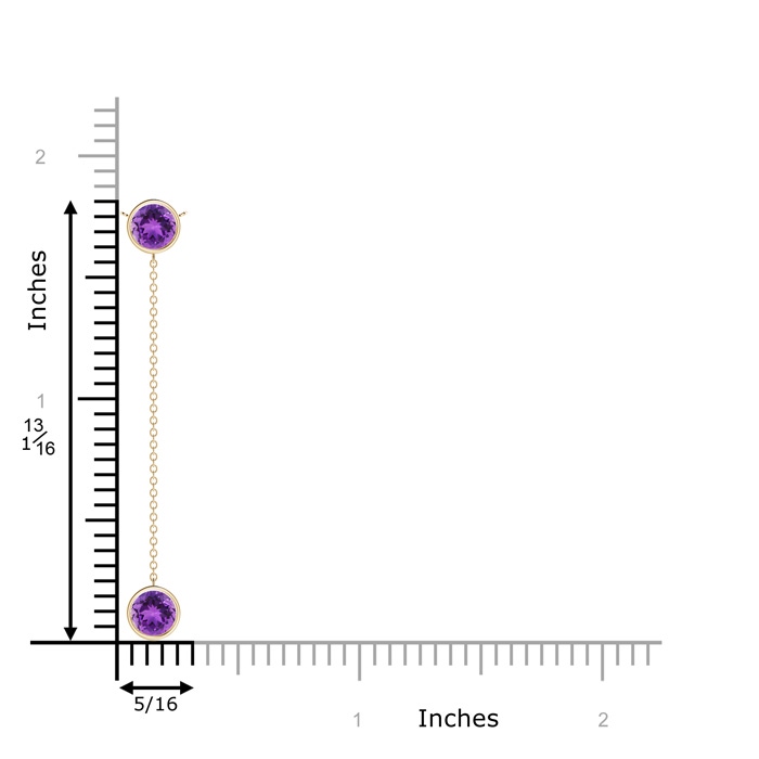 6mm AAA Bezel-Set Round Amethyst Lariat Style Necklace in Yellow Gold product image