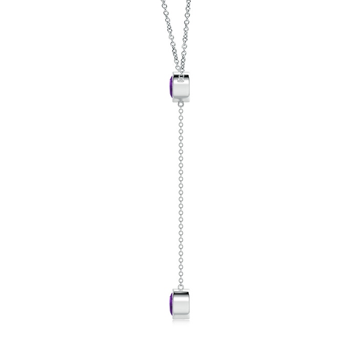 6mm AAAA Bezel-Set Round Amethyst Lariat Style Necklace in P950 Platinum product image