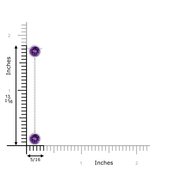 6mm AAAA Bezel-Set Round Amethyst Lariat Style Necklace in P950 Platinum product image