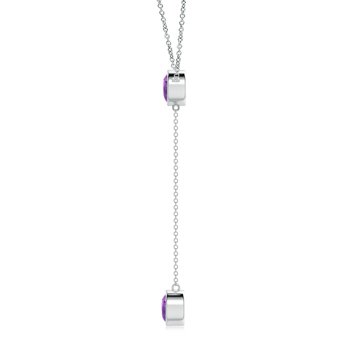 7mm A Bezel-Set Round Amethyst Lariat Style Necklace in P950 Platinum product image