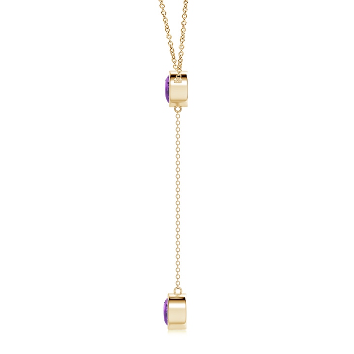 7mm A Bezel-Set Round Amethyst Lariat Style Necklace in Yellow Gold product image