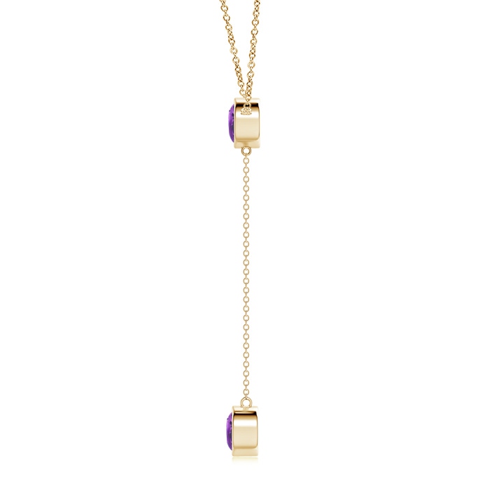 7mm AA Bezel-Set Round Amethyst Lariat Style Necklace in Yellow Gold product image