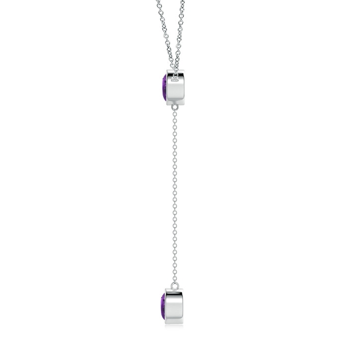 7mm AAA Bezel-Set Round Amethyst Lariat Style Necklace in White Gold product image