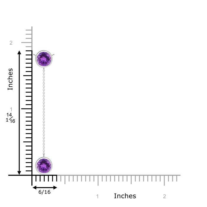 7mm AAA Bezel-Set Round Amethyst Lariat Style Necklace in White Gold product image