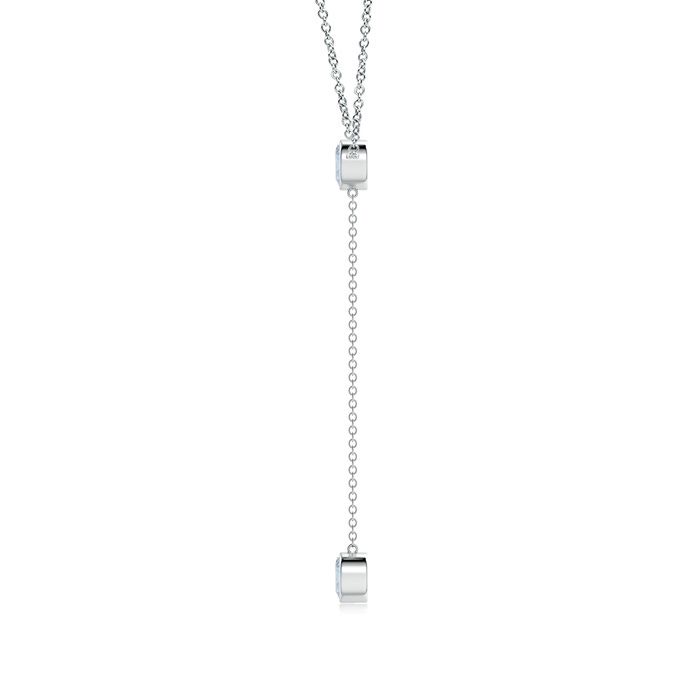 5mm A Bezel-Set Round Aquamarine Lariat Style Necklace in P950 Platinum product image