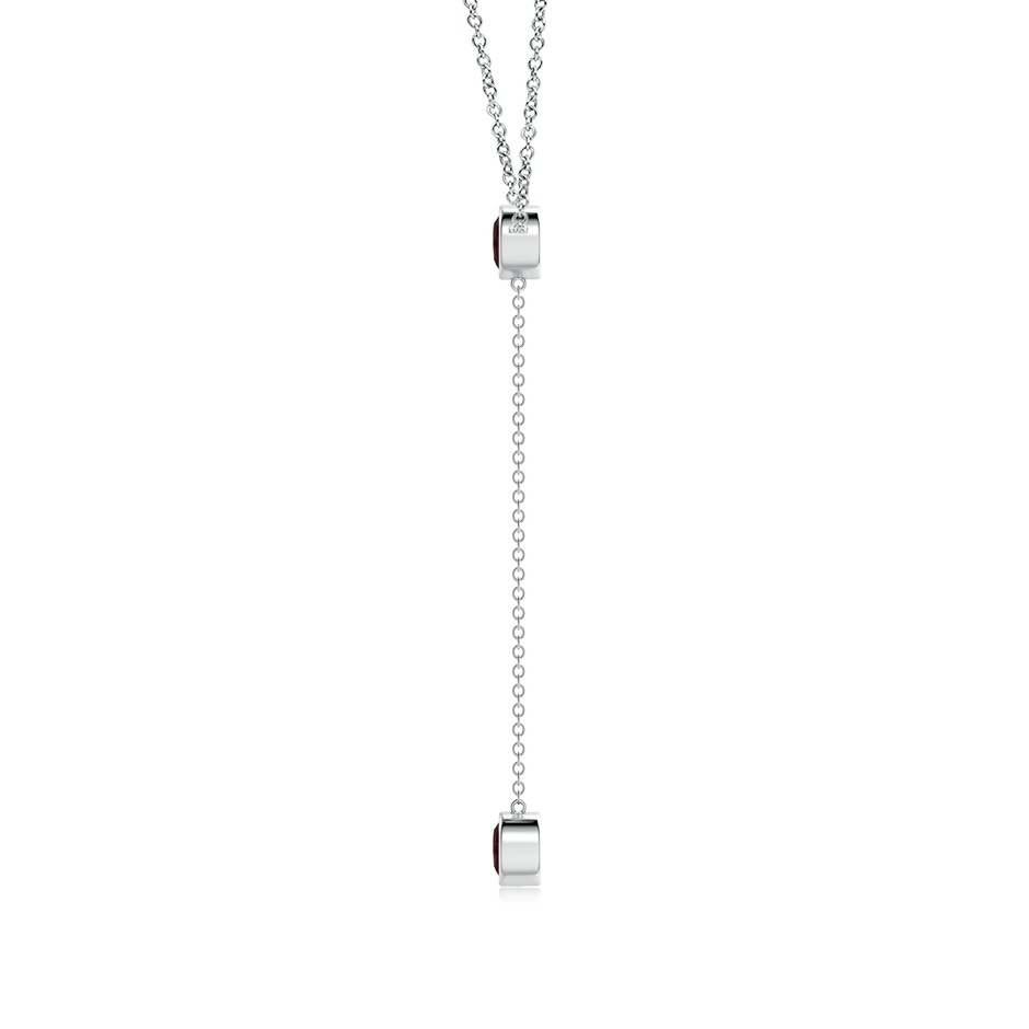 5mm A Bezel-Set Round Garnet Lariat Style Necklace in P950 Platinum side 1