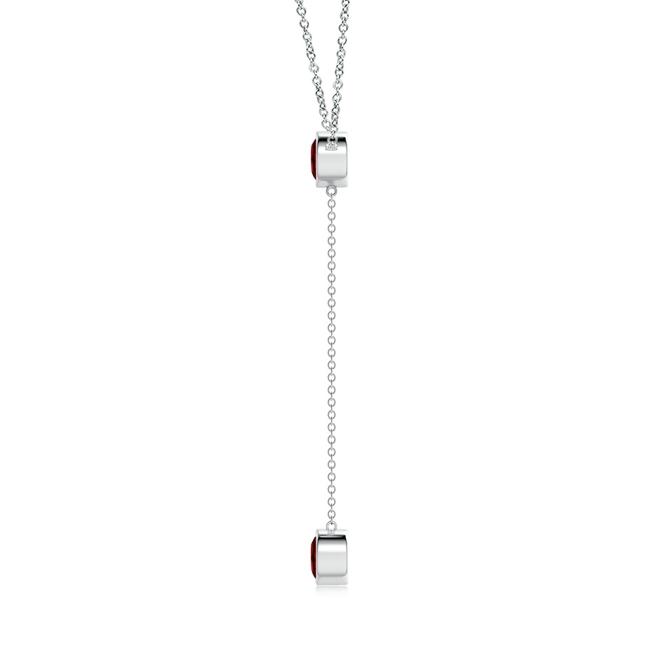 6mm AAAA Bezel-Set Round Garnet Lariat Style Necklace in White Gold side 1