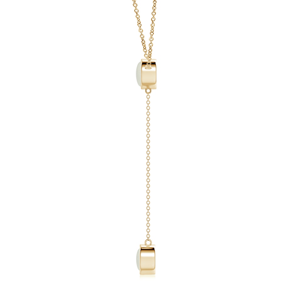 7mm AA Bezel-Set Round Moonstone Lariat Style Necklace in Yellow Gold side 1