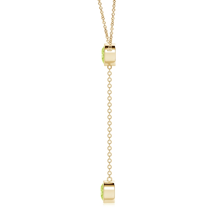 7mm A Bezel-Set Round Peridot Lariat Style Necklace in Yellow Gold product image