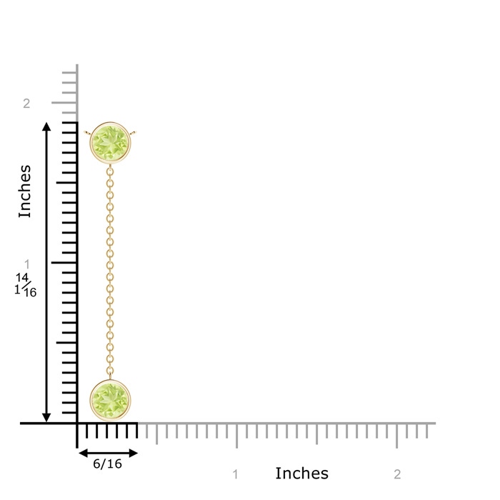 7mm A Bezel-Set Round Peridot Lariat Style Necklace in Yellow Gold product image