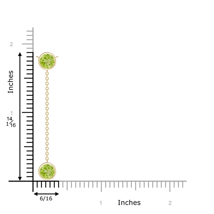7mm AA Bezel-Set Round Peridot Lariat Style Necklace in Yellow Gold product image
