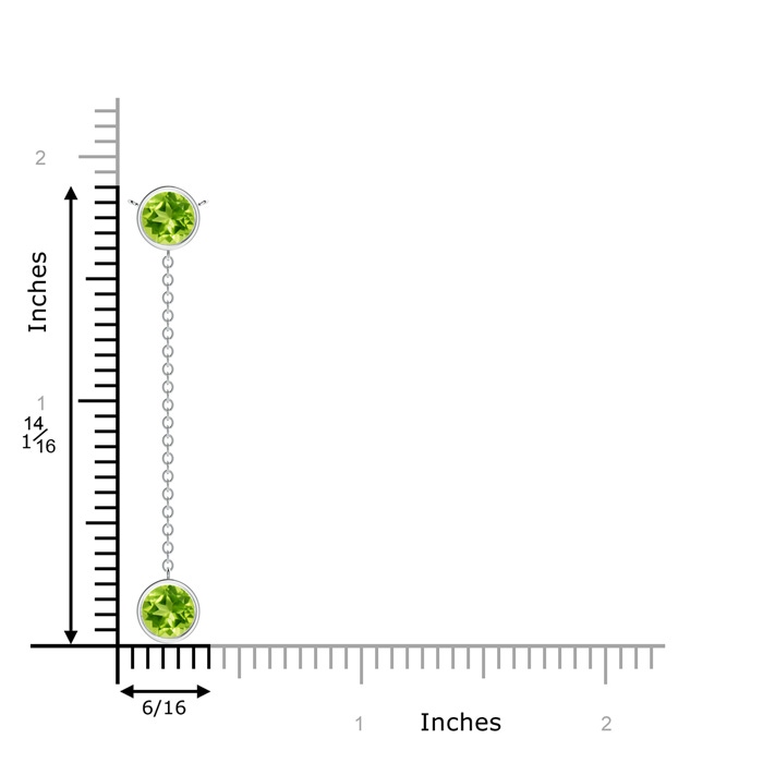 7mm AAA Bezel-Set Round Peridot Lariat Style Necklace in White Gold product image