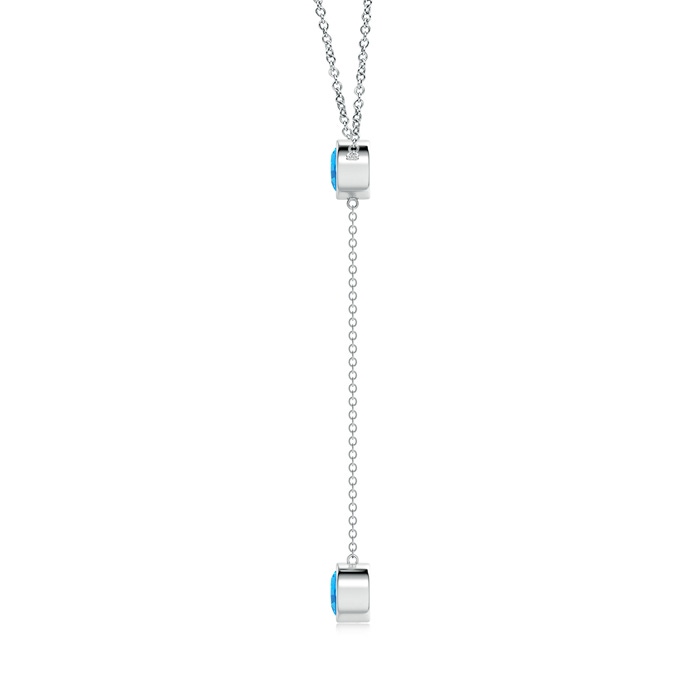 6mm AAA Bezel-Set Round Swiss Blue Topaz Lariat Style Necklace in White Gold product image