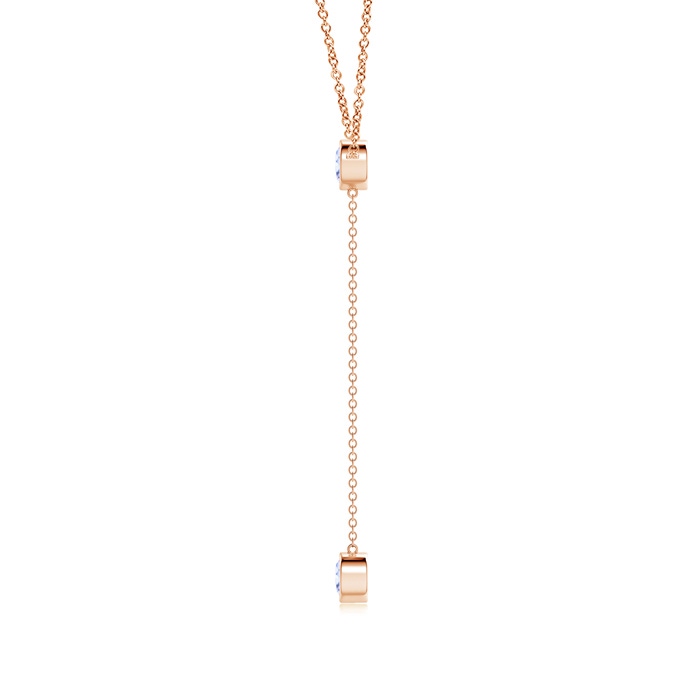 5mm A Bezel-Set Round Tanzanite Lariat Style Necklace in Rose Gold product image