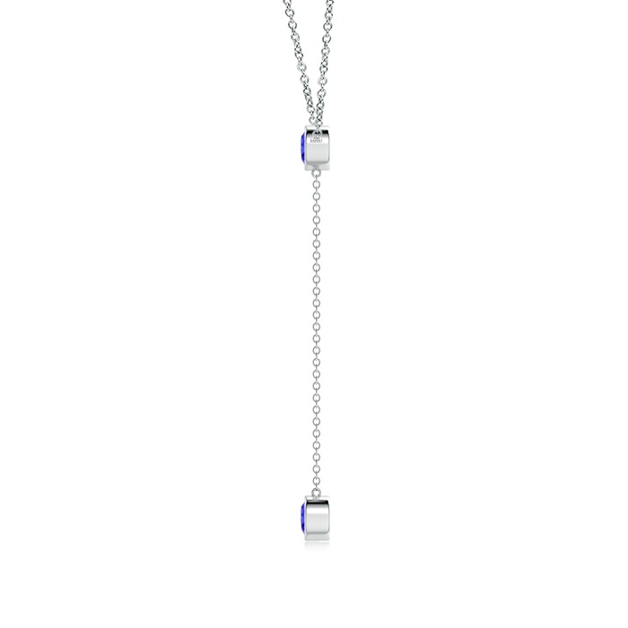 5mm AAAA Bezel-Set Round Tanzanite Lariat Style Necklace in P950 Platinum product image