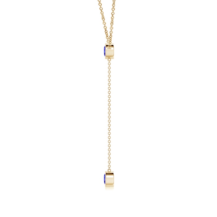 5mm AAAA Bezel-Set Round Tanzanite Lariat Style Necklace in Yellow Gold product image