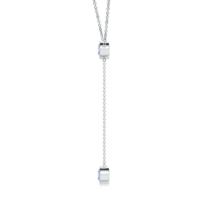 6mm A Bezel-Set Round Tanzanite Lariat Style Necklace in P950 Platinum product image