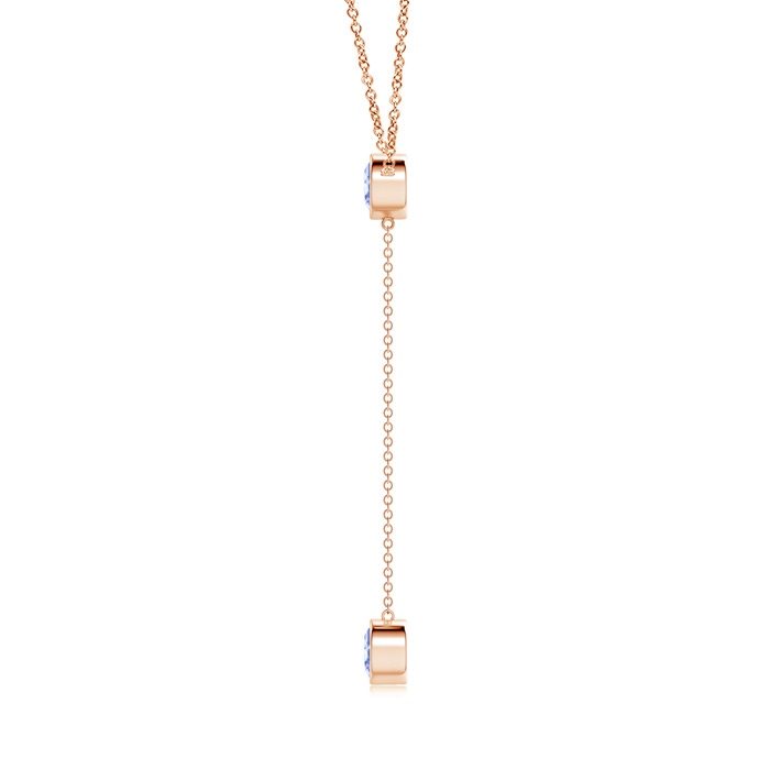 6mm A Bezel-Set Round Tanzanite Lariat Style Necklace in Rose Gold product image