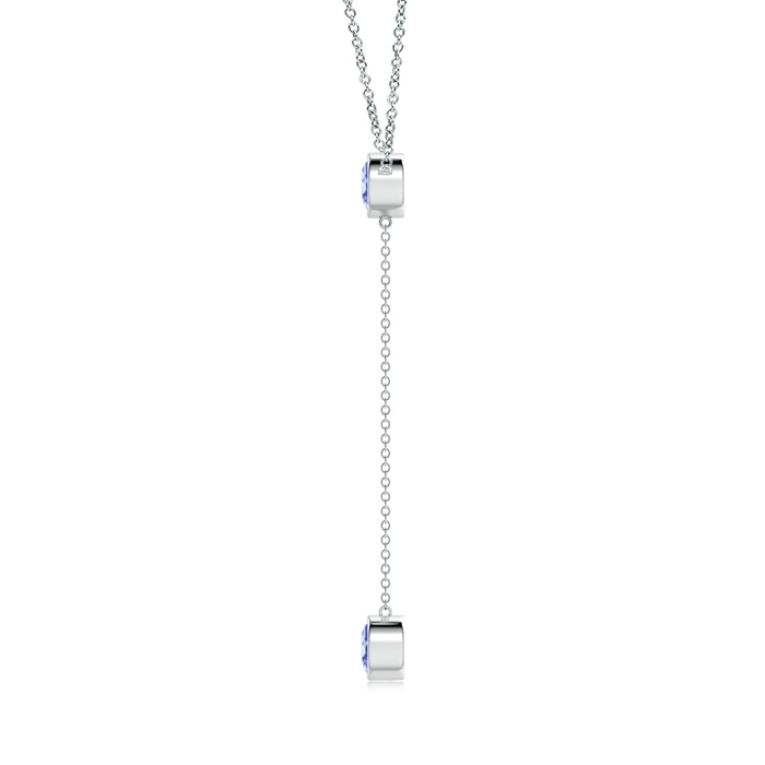 6mm AA Bezel-Set Round Tanzanite Lariat Style Necklace in White Gold product image
