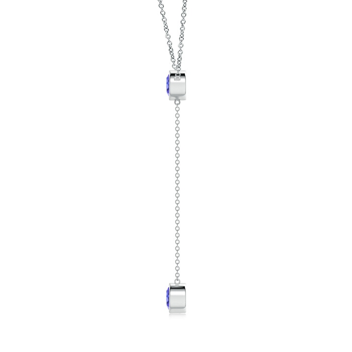 6mm AAA Bezel-Set Round Tanzanite Lariat Style Necklace in White Gold product image