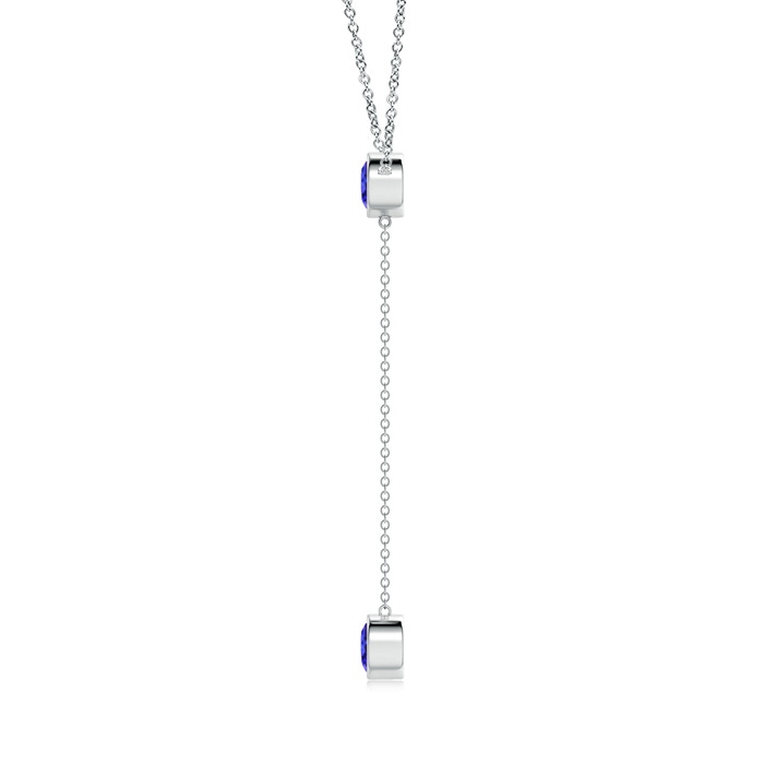 6mm AAAA Bezel-Set Round Tanzanite Lariat Style Necklace in P950 Platinum product image