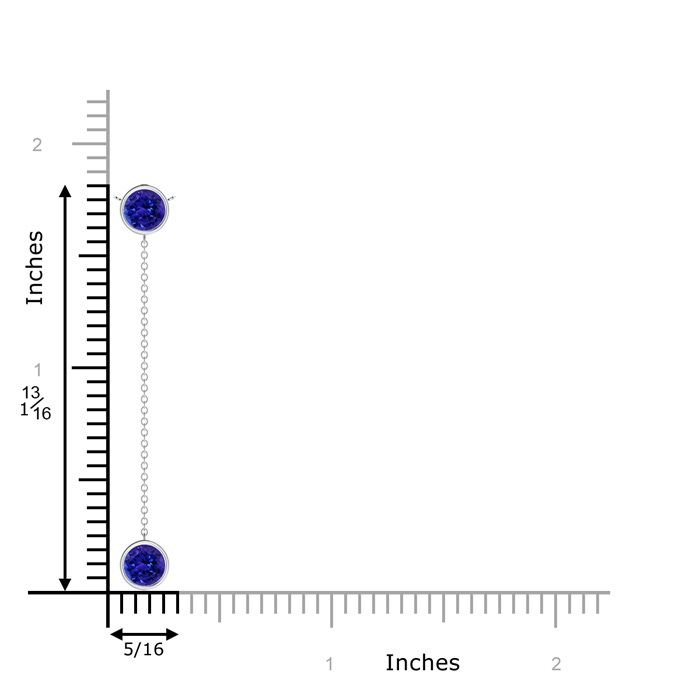 6mm AAAA Bezel-Set Round Tanzanite Lariat Style Necklace in P950 Platinum product image