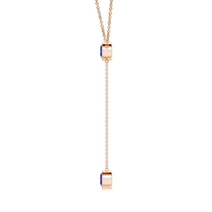6mm AAAA Bezel-Set Round Tanzanite Lariat Style Necklace in Rose Gold product image