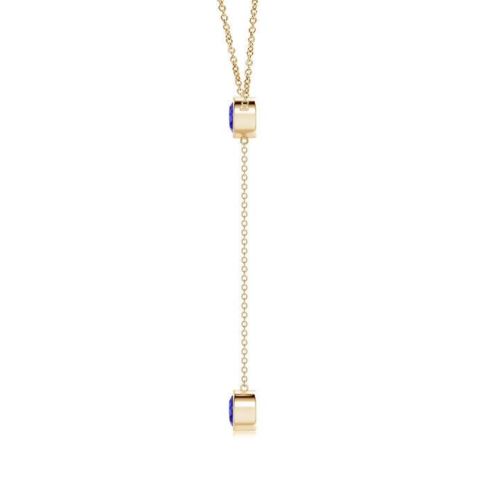 6mm AAAA Bezel-Set Round Tanzanite Lariat Style Necklace in Yellow Gold product image