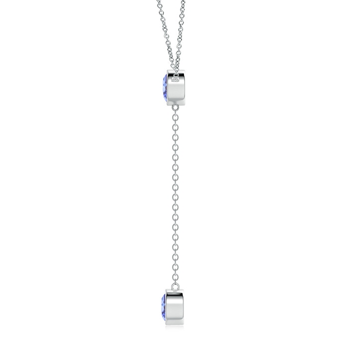 7mm A Bezel-Set Round Tanzanite Lariat Style Necklace in P950 Platinum product image