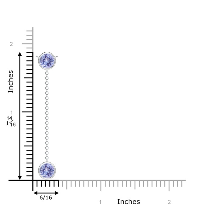 7mm A Bezel-Set Round Tanzanite Lariat Style Necklace in P950 Platinum product image
