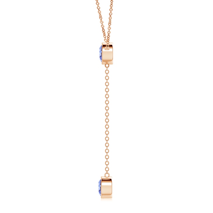 7mm A Bezel-Set Round Tanzanite Lariat Style Necklace in Rose Gold product image