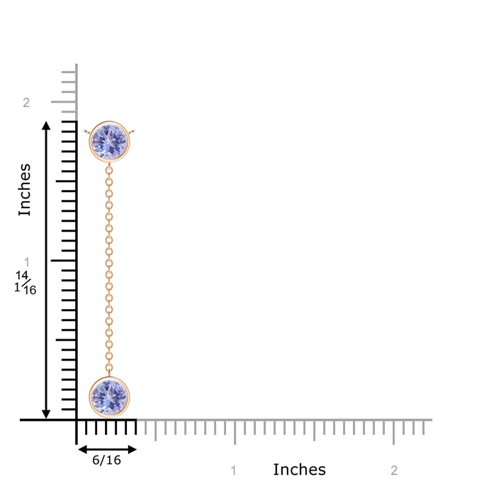 7mm A Bezel-Set Round Tanzanite Lariat Style Necklace in Rose Gold product image