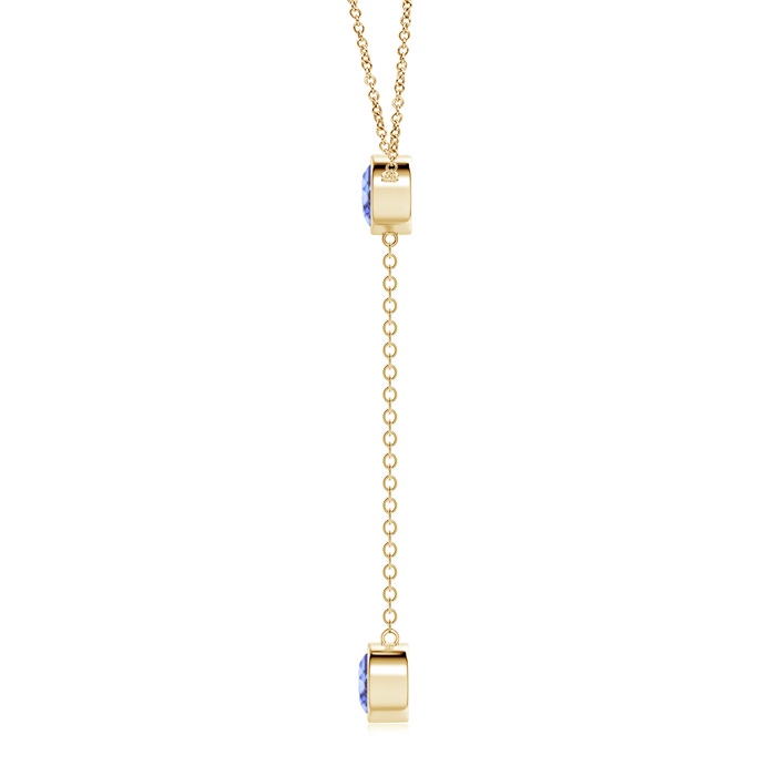 7mm A Bezel-Set Round Tanzanite Lariat Style Necklace in Yellow Gold product image