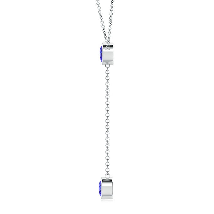 7mm AA Bezel-Set Round Tanzanite Lariat Style Necklace in White Gold product image