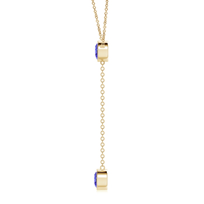 7mm AA Bezel-Set Round Tanzanite Lariat Style Necklace in Yellow Gold product image