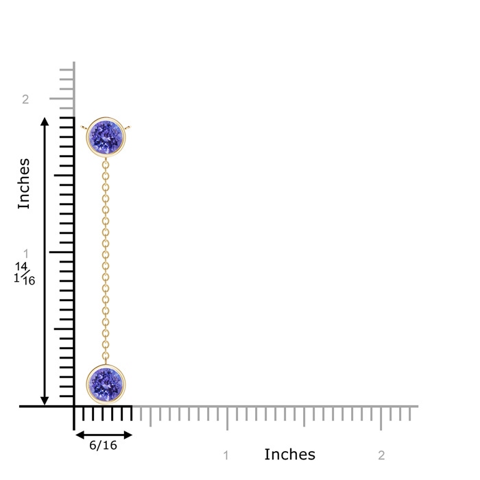 7mm AA Bezel-Set Round Tanzanite Lariat Style Necklace in Yellow Gold product image