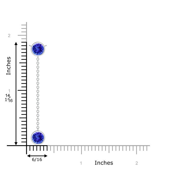 7mm AAA Bezel-Set Round Tanzanite Lariat Style Necklace in White Gold product image