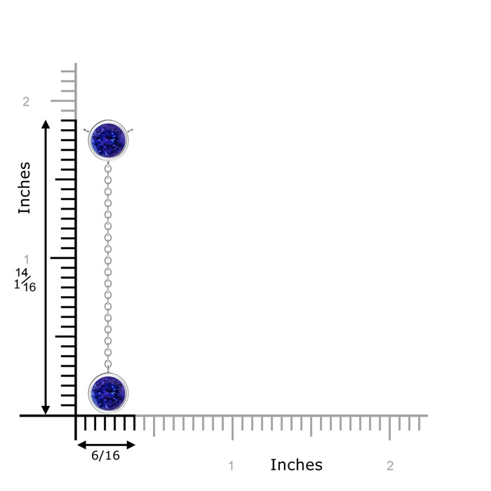 7mm AAAA Bezel-Set Round Tanzanite Lariat Style Necklace in P950 Platinum product image
