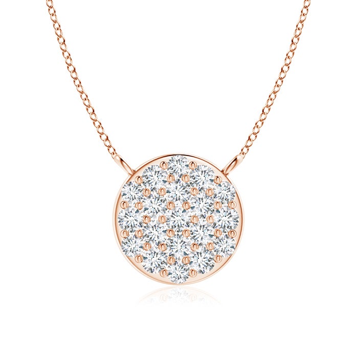 Round Natural Diamond Disc Pendant