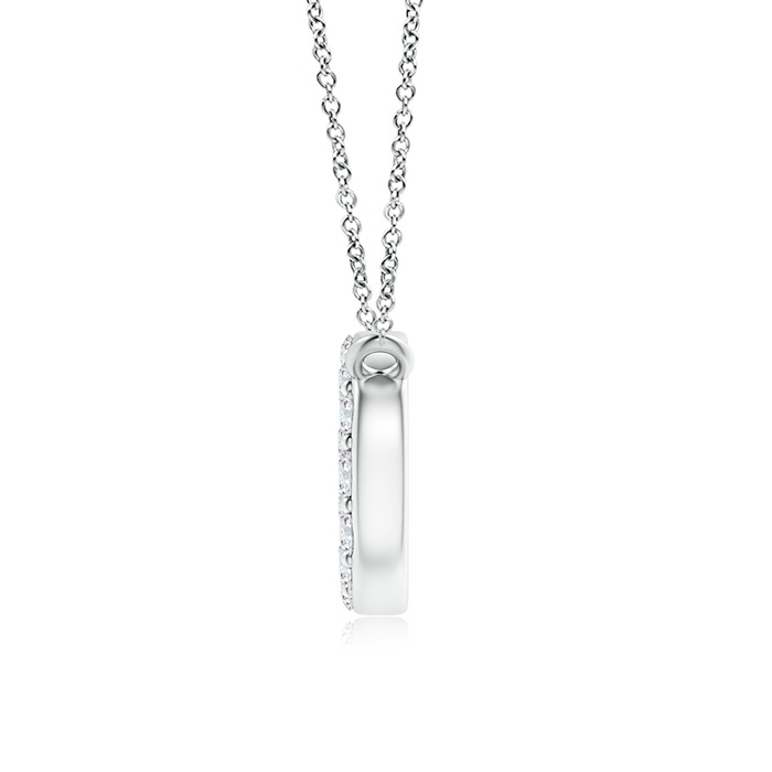 1.4mm GVS2 Round Diamond Disc Pendant Necklace in White Gold Product Image