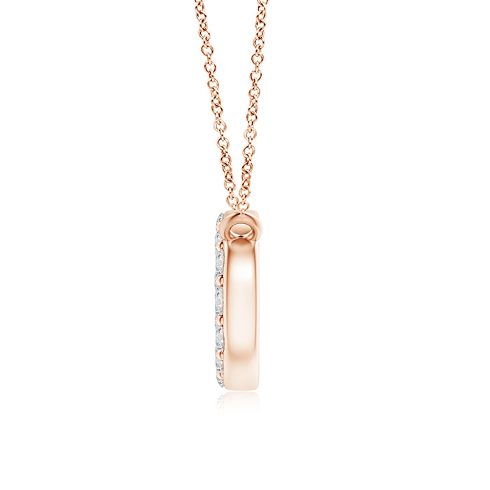1.4mm HSI2 Round Diamond Disc Pendant Necklace in Rose Gold Product Image