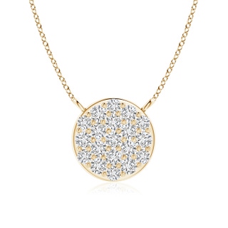 1.4mm HSI2 Round Diamond Disc Pendant Necklace in Yellow Gold