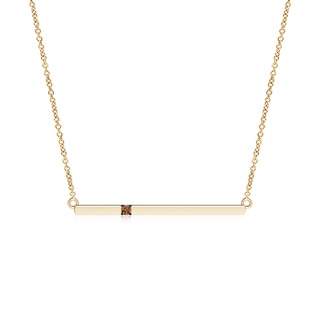 1.7mm AAAA Solitaire Coffee Diamond Bar Pendant Necklace in Yellow Gold