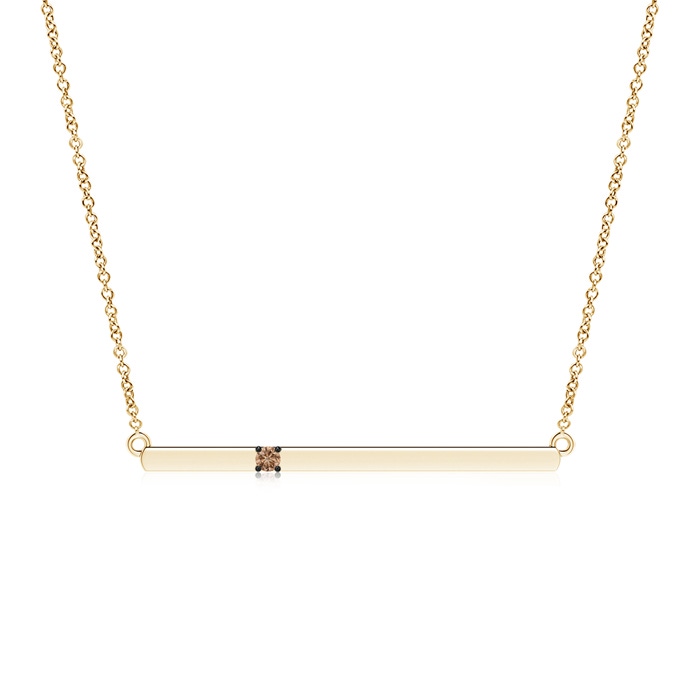 1.9mm AAA Solitaire Coffee Diamond Bar Pendant Necklace in Yellow Gold